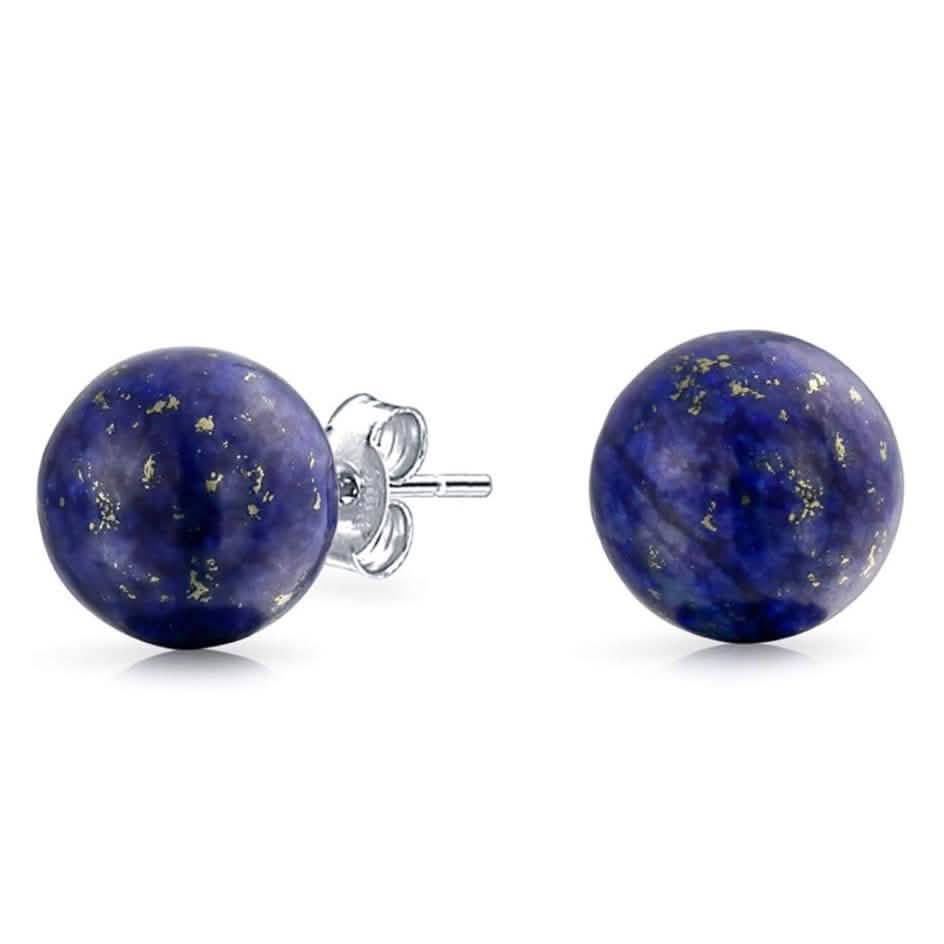 Sterling Silver Blue Lapis Ball Studs DailySale