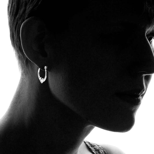 Sterling Silver Classic Heart Design Hoop Earrings DailySale