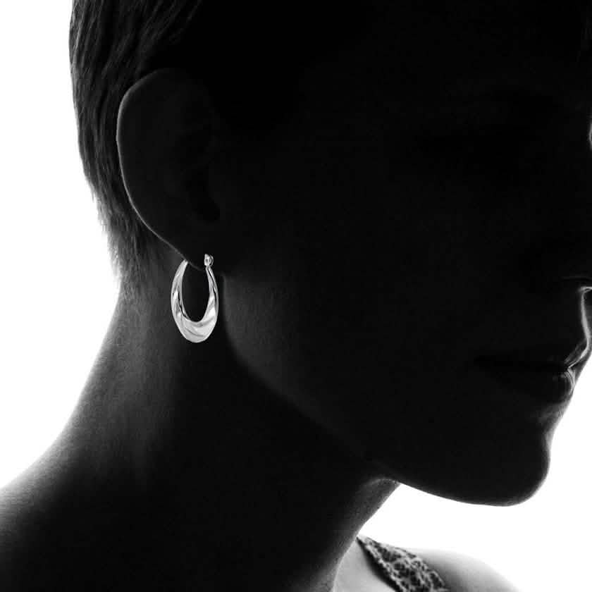 Sterling Silver Classic Shrimp Hoop Earrings By Paolo Fortelini DailySale