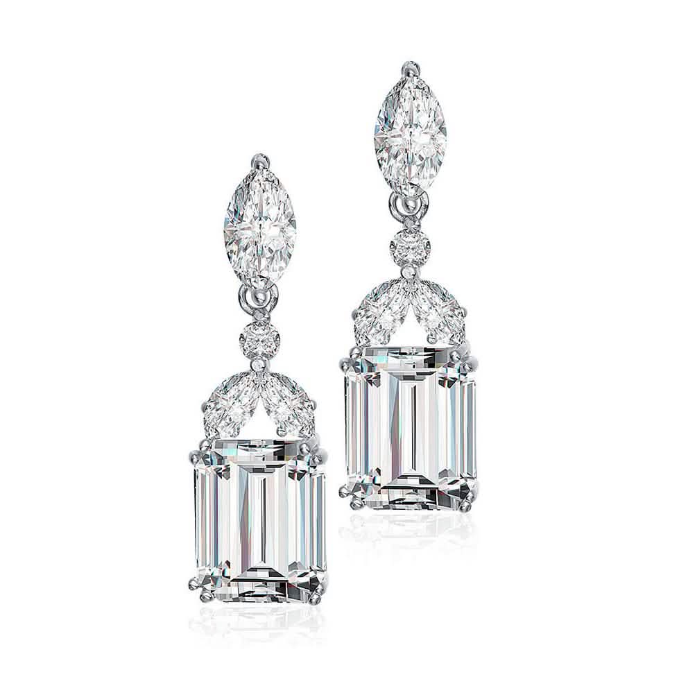 Sterling Silver Cubic Zirconia Lantern Earrings DailySale
