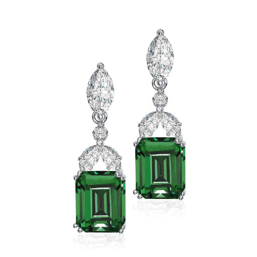 Sterling Silver Cubic Zirconia Lantern Earrings DailySale