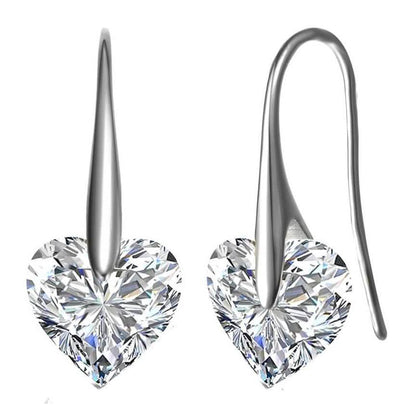 Sterling Silver Cubic Zirconia Party Heart Earrings DailySale