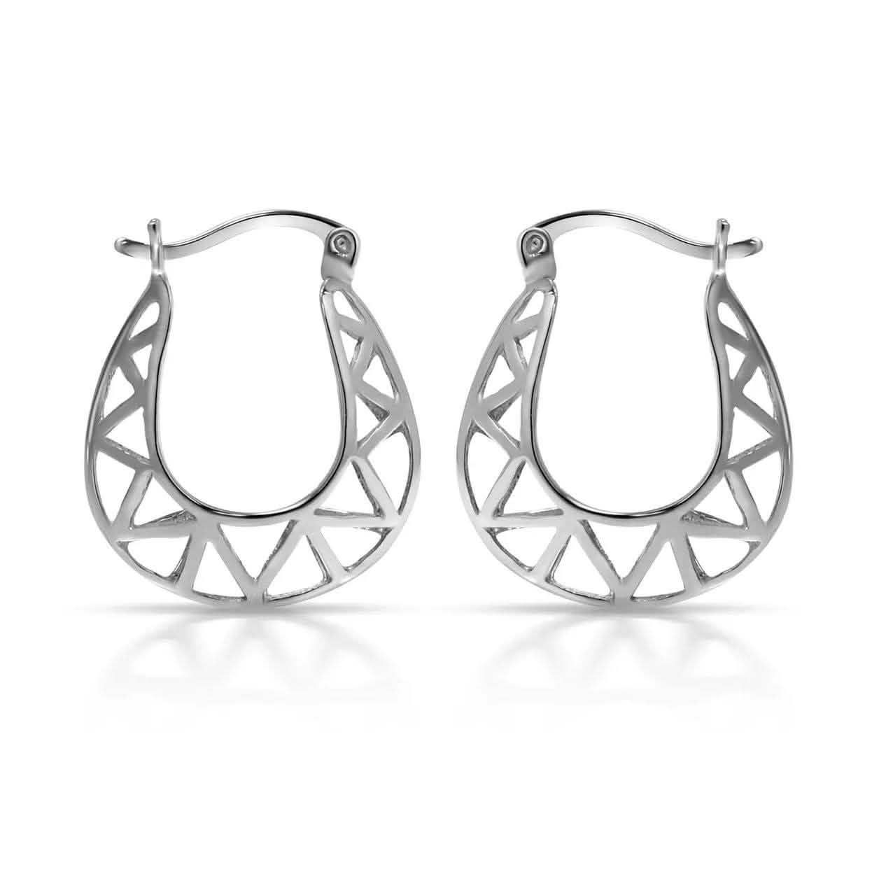 Sterling Silver Fancy Hoop Earrings by Paolo Fortelini DailySale