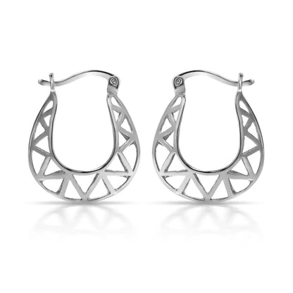 Sterling Silver Fancy Hoop Earrings by Paolo Fortelini DailySale