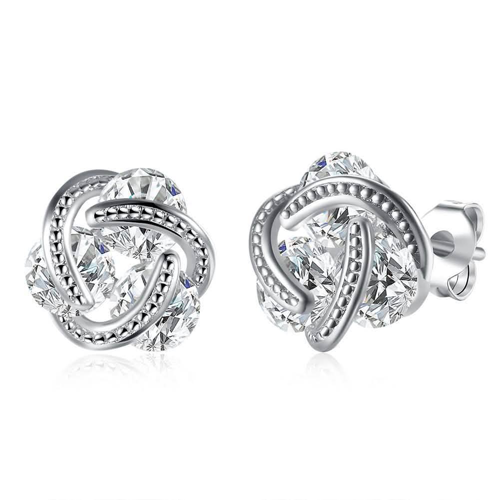 Sterling Silver Floating Stones Caged Earrings with Swarovski Crystals DailySale