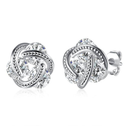 Sterling Silver Floating Stones Caged Earrings with Swarovski Crystals DailySale