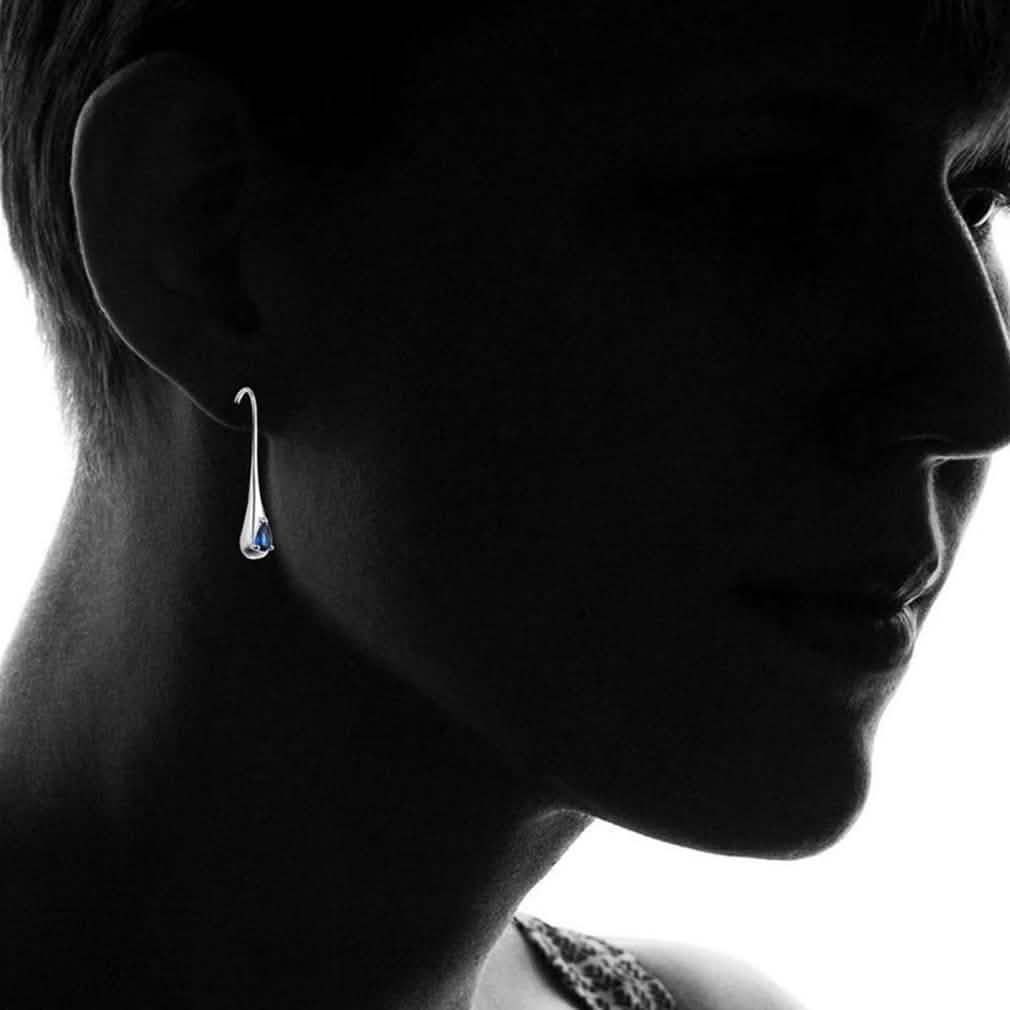 Sterling Silver Gemstone Water Drop Earrings DailySale