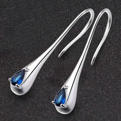 Sterling Silver Gemstone Water Drop Earrings DailySale