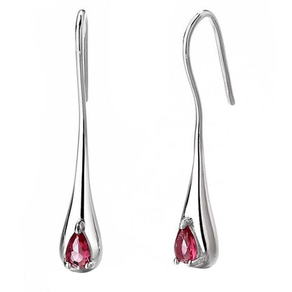 Sterling Silver Gemstone Water Drop Earrings DailySale