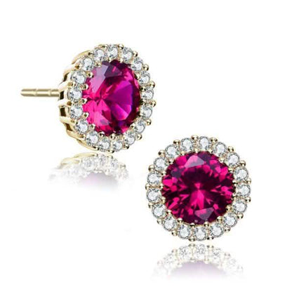 Sterling Silver Gold Plated Round Earrings DailySale