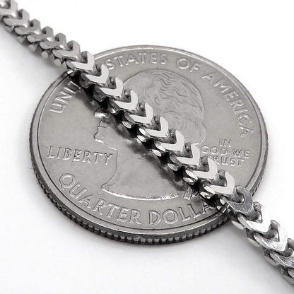 Sterling Silver Italian 2.5mm Franco Square Box Link Chain DailySale