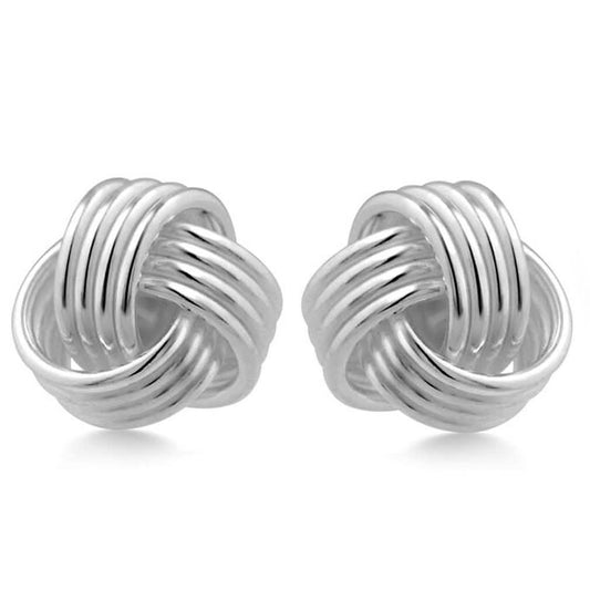 Sterling Silver Love Knot Stud Earrings DailySale