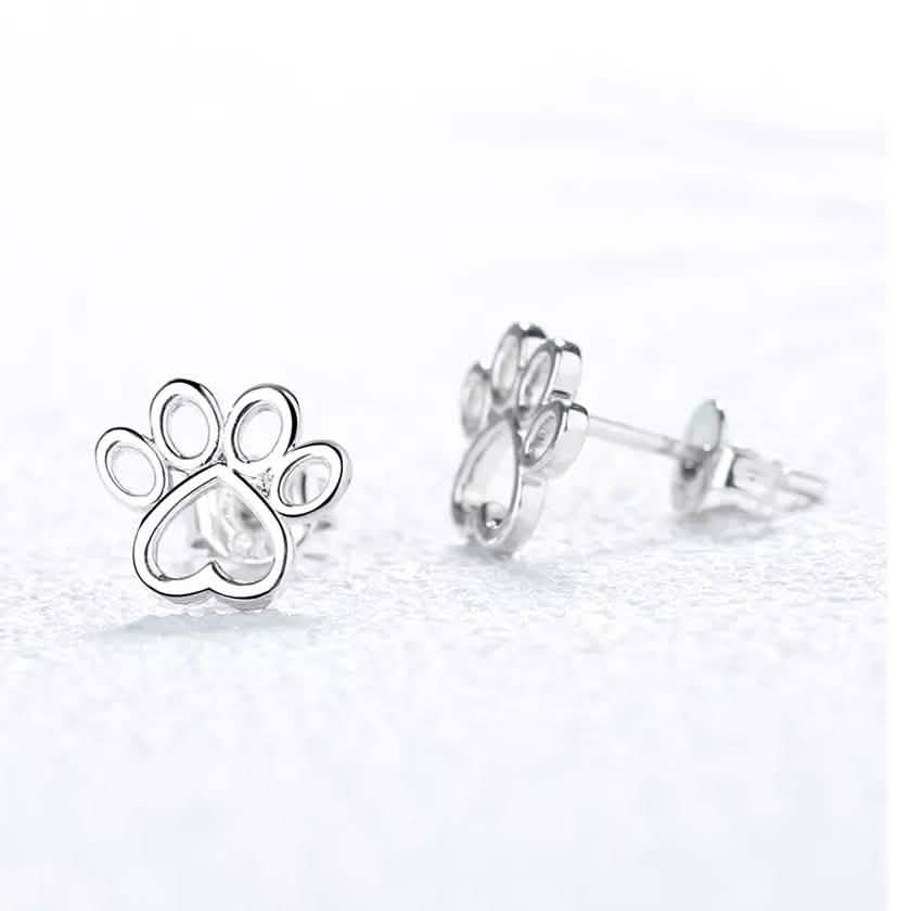 Sterling Silver Paw Stud Earrings DailySale
