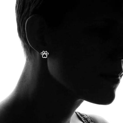 Sterling Silver Paw Stud Earrings DailySale