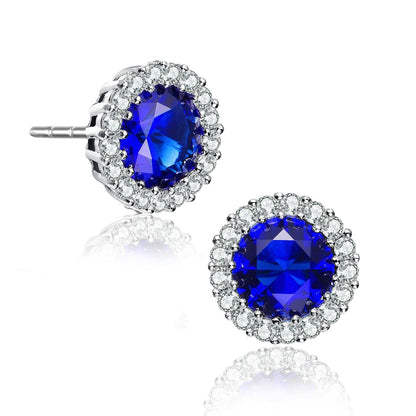 Sterling Silver Rhodium Plated Round Earrings DailySale