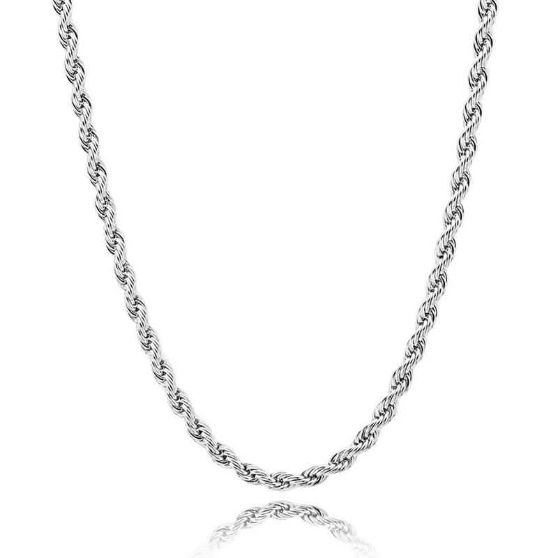 Sterling Silver Rope Twisted Link Chain Necklace DailySale