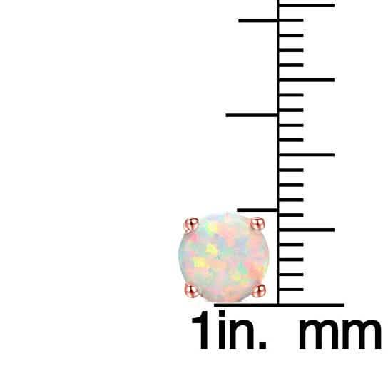 Sterling Silver Round Cut White Opal Studs DailySale