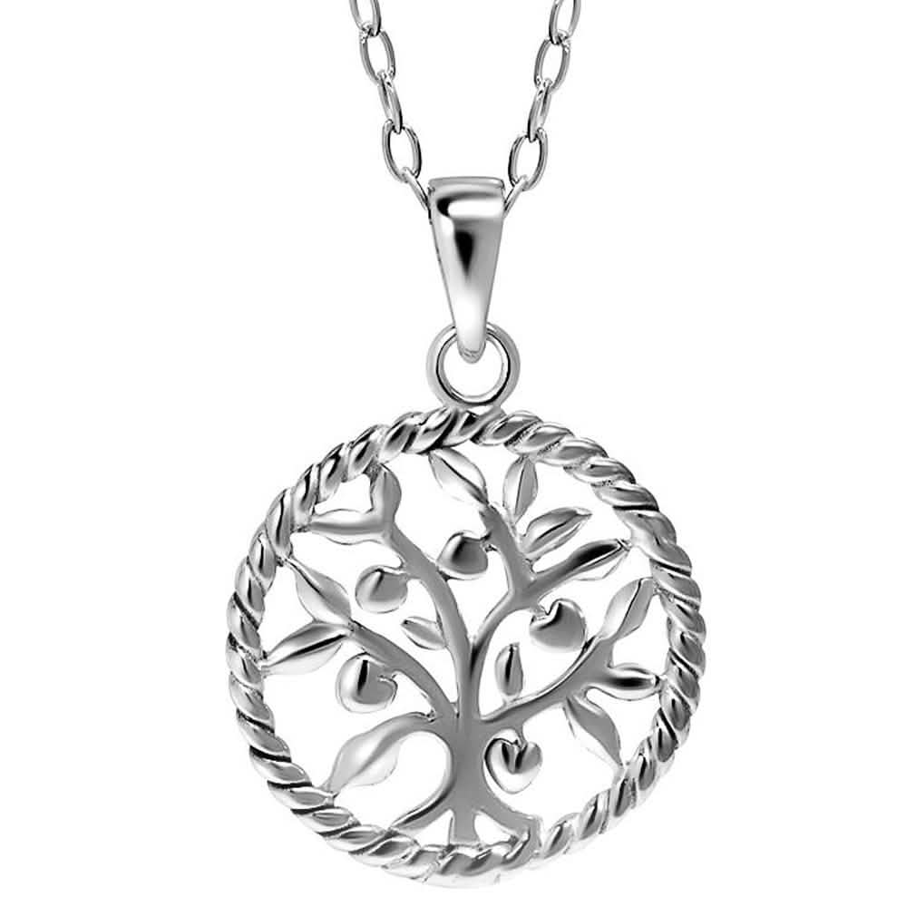 Sterling Silver Round Tree Of Life Necklace DailySale