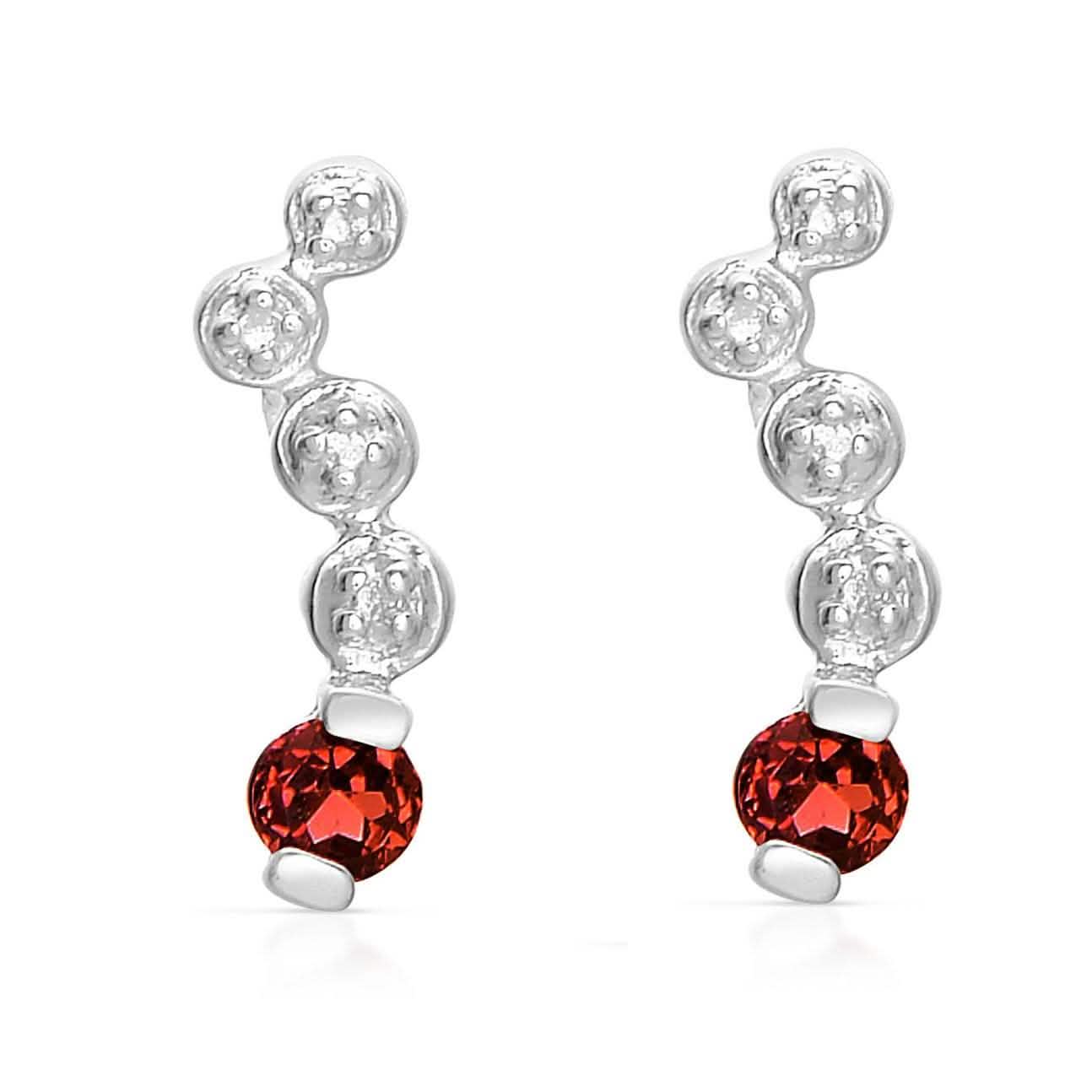 Sterling Silver Ruby Earrings DailySale