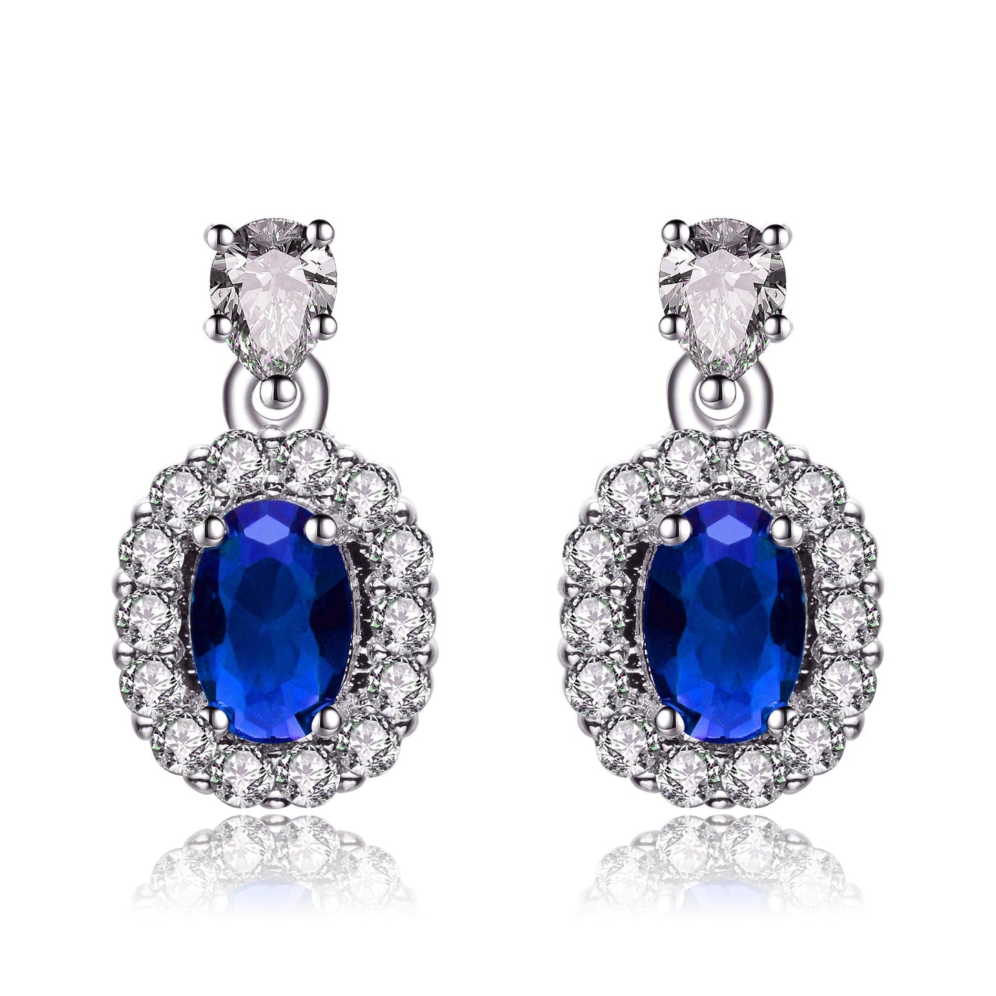 Sterling Silver Simulated Sapphire Earrings DailySale