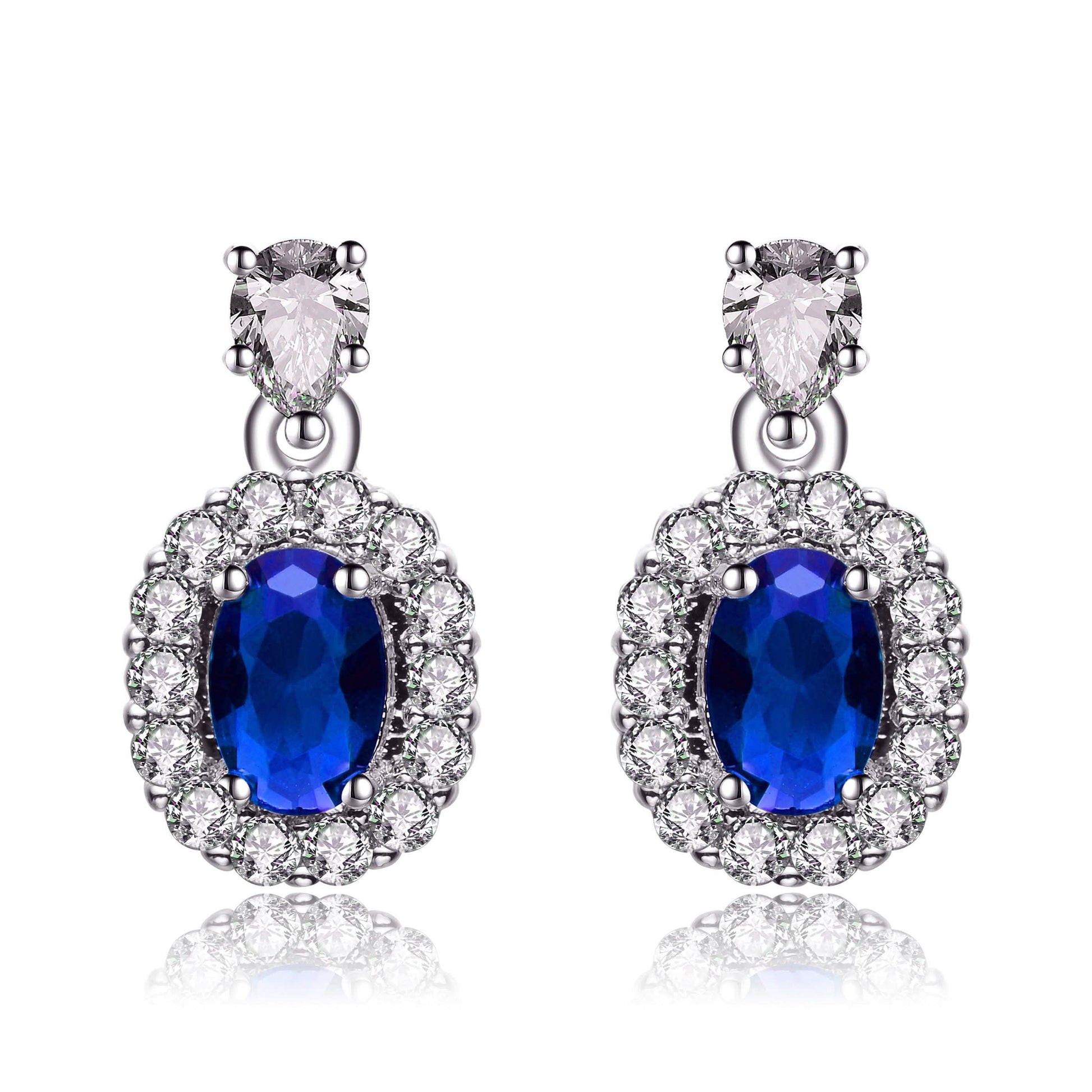 Sterling Silver Simulated Sapphire Earrings DailySale