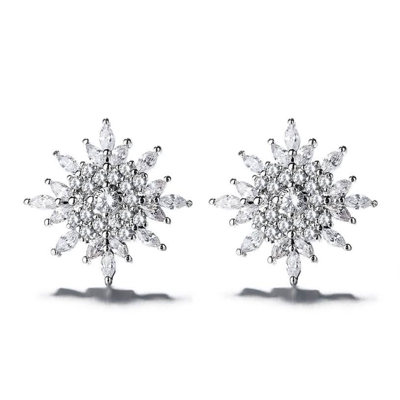 Sterling Silver Starburst Stud Earrings With Swarovski Crystals DailySale