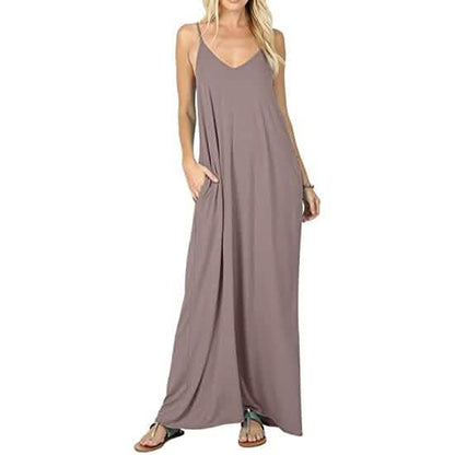 Stokeen Women's Summer Casual Plain Spaghetti Strap Maxi Dress DailySale