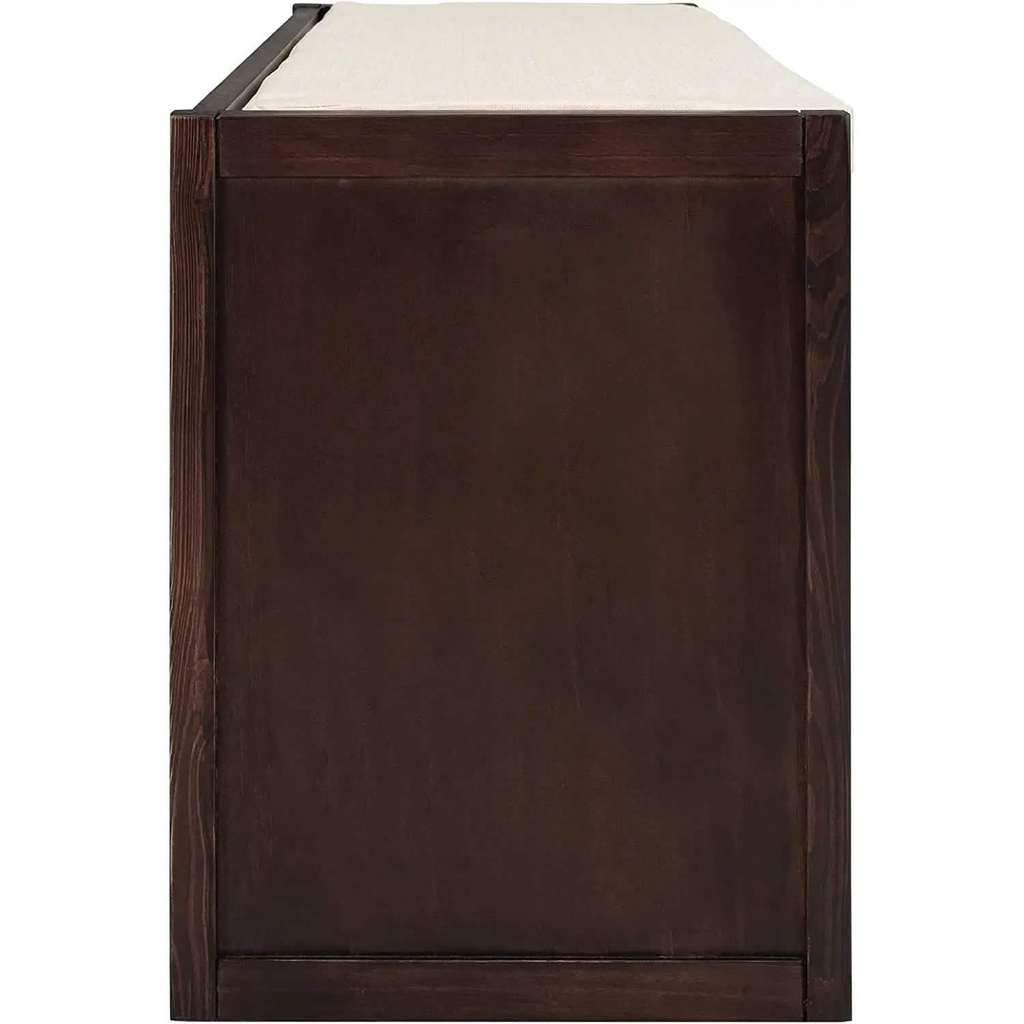 Storage Bench with Removable Cushion and 3 Flip Lock Storage Cubbies DailySale