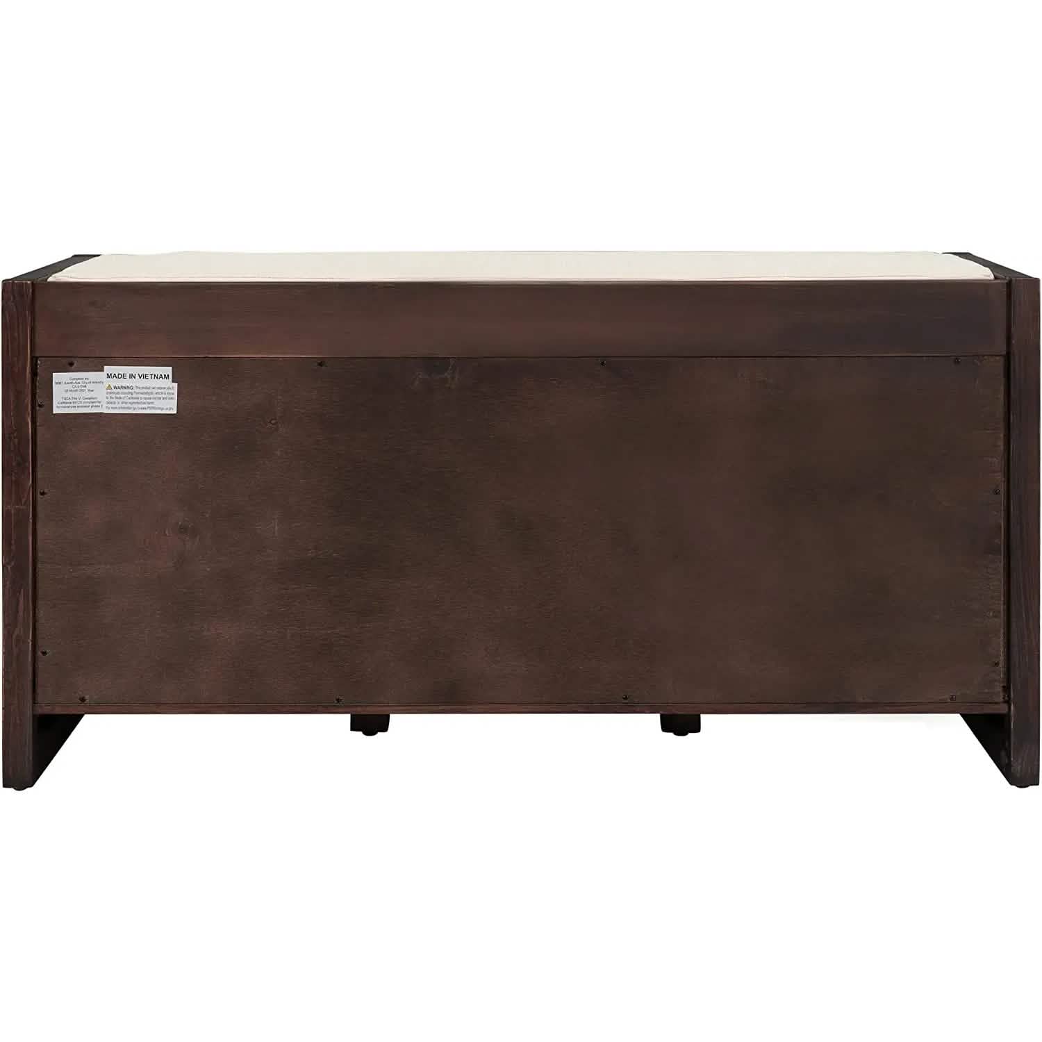 Storage Bench with Removable Cushion and 3 Flip Lock Storage Cubbies DailySale