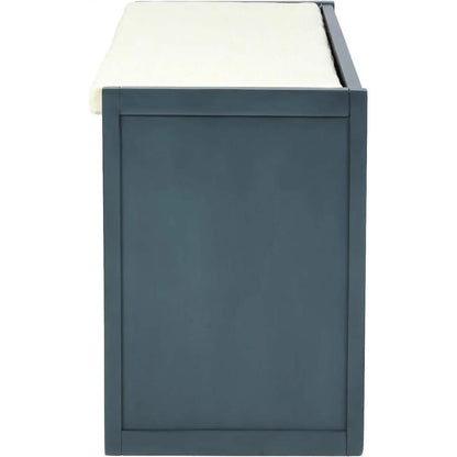Storage Bench with Removable Cushion and 3 Flip Lock Storage Cubbies DailySale