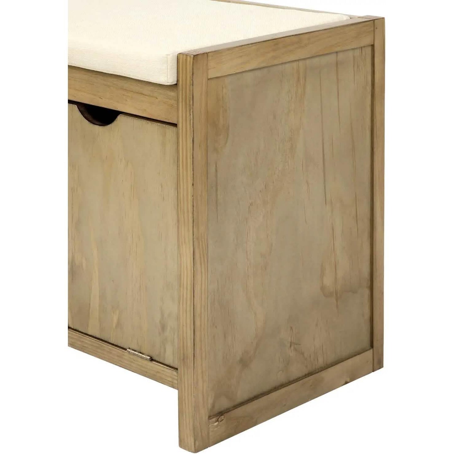 Storage Bench with Removable Cushion and 3 Flip Lock Storage Cubbies DailySale