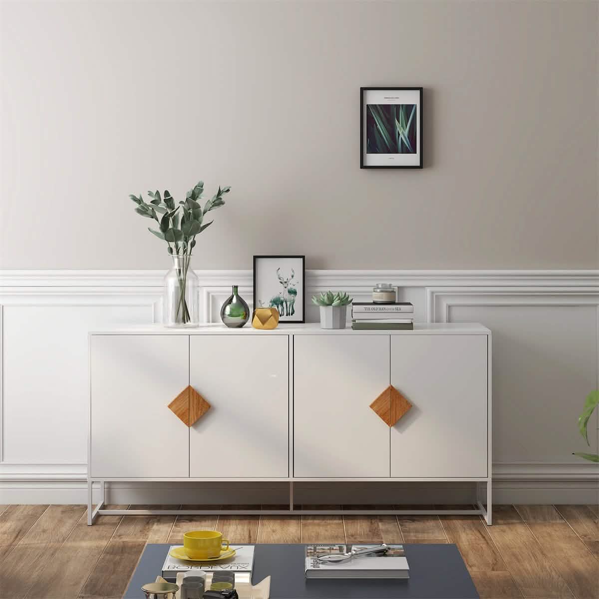 Storage Sideboard Cabinet White DailySale