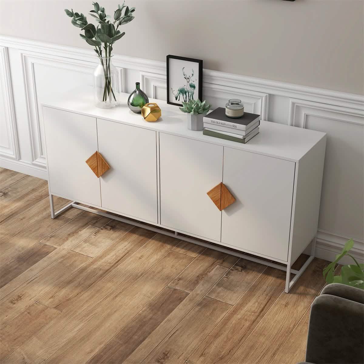 Storage Sideboard Cabinet White DailySale