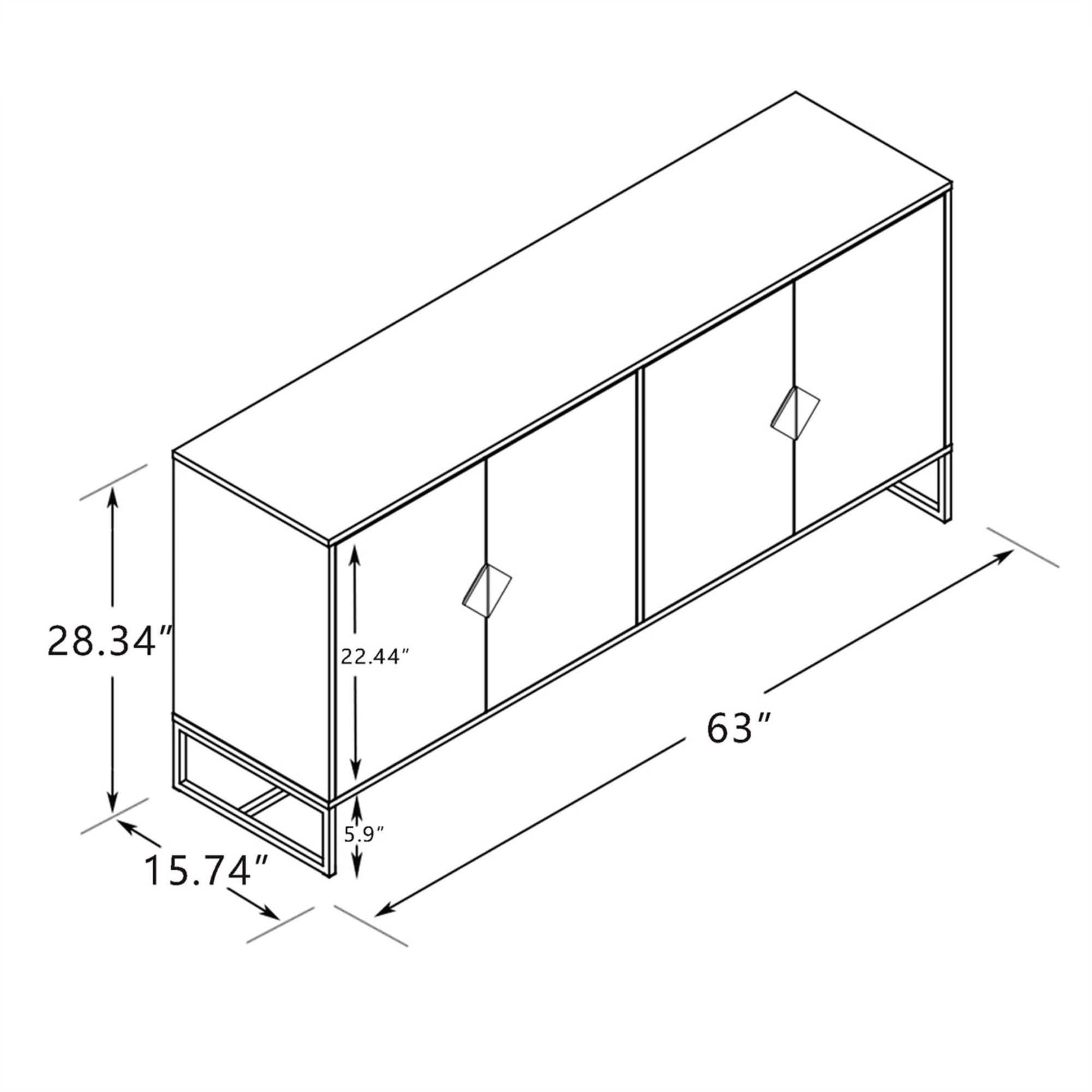 Storage Sideboard Cabinet White DailySale