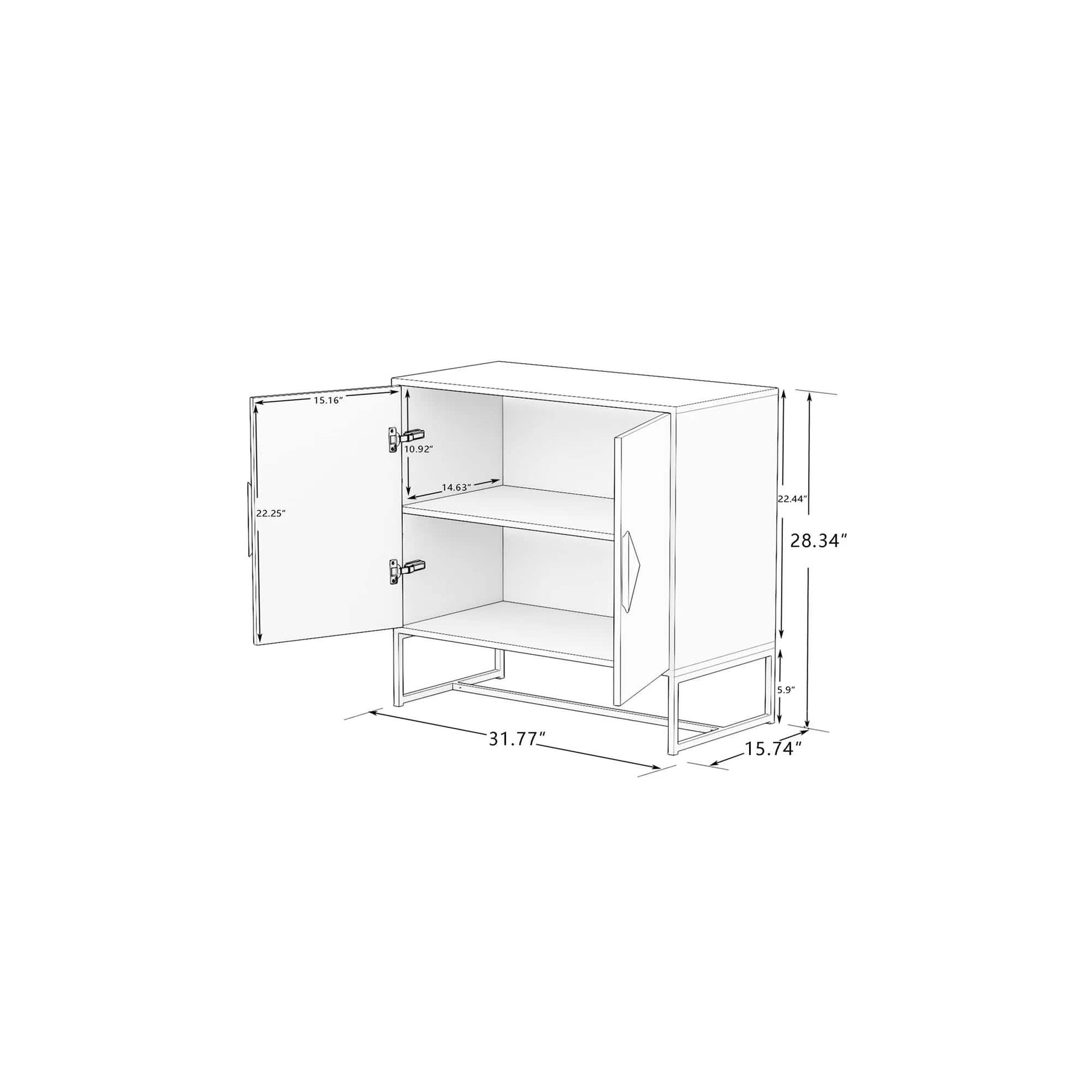 Storage Sideboard Cabinet White DailySale