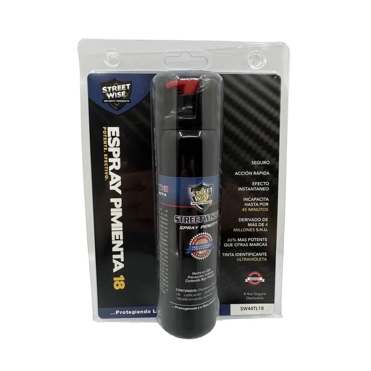 Streetwise 18 Pepper Spray 4.4 oz. Twist Lock (With Spanish Label And Back Card) DailySale
