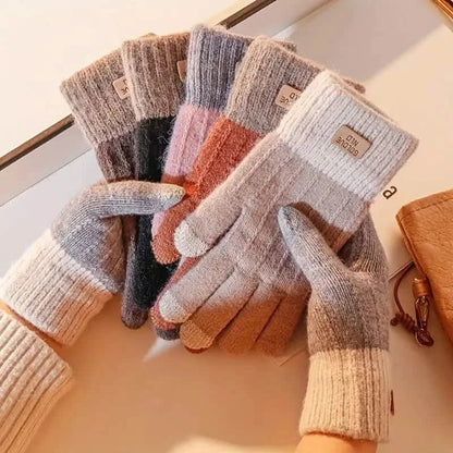 Stretch Knit Wool Full Finger Mittens DailySale