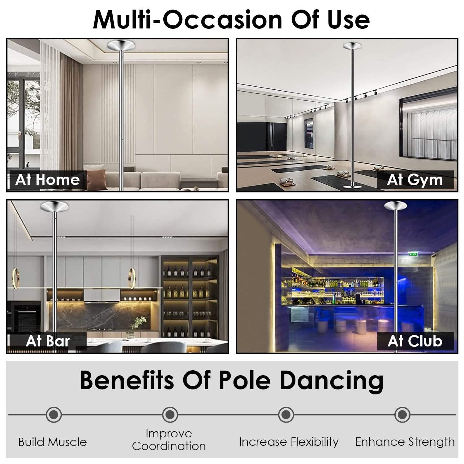 Stripper Dance Pole 45mm Spinning Static Dancing Pole DailySale