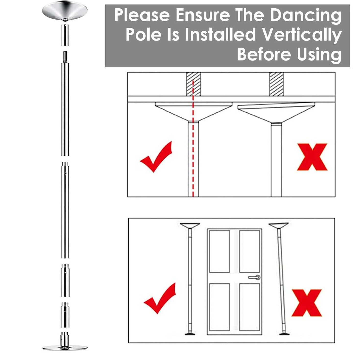 Stripper Dance Pole 45mm Spinning Static Dancing Pole DailySale