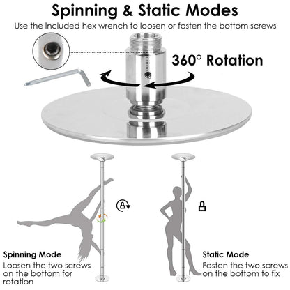 Stripper Dance Pole 45mm Spinning Static Dancing Pole DailySale