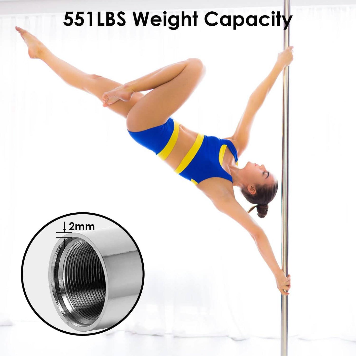 Stripper Dance Pole 45mm Spinning Static Dancing Pole DailySale