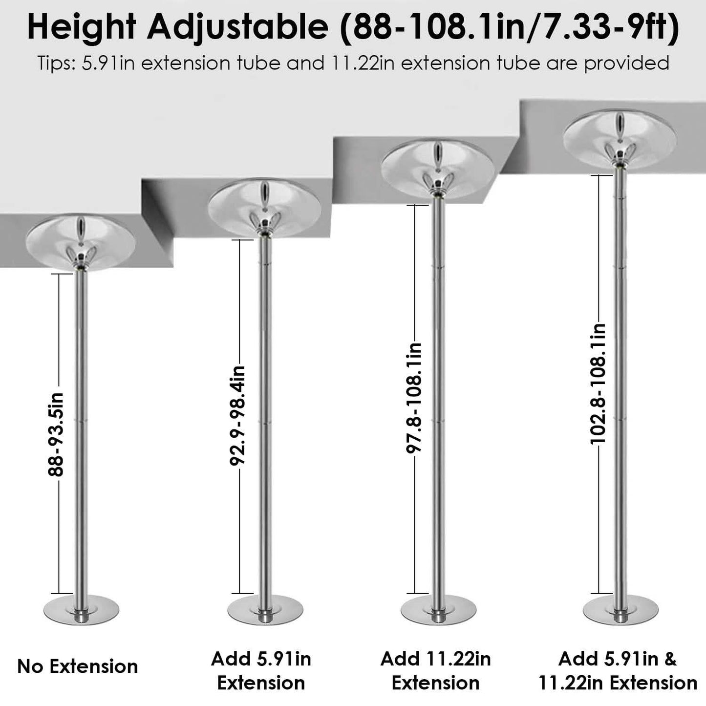Stripper Dance Pole 45mm Spinning Static Dancing Pole DailySale