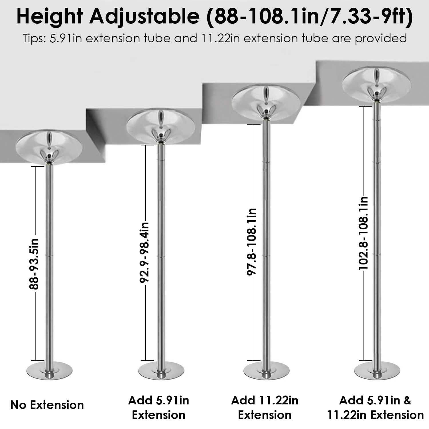 Stripper Dance Pole 45mm Spinning Static Dancing Pole DailySale