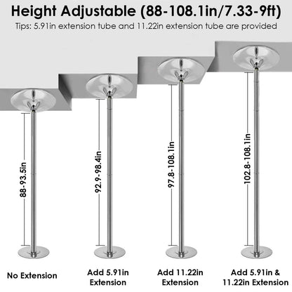 Stripper Dance Pole 45mm Spinning Static Dancing Pole DailySale
