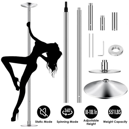 Stripper Dance Pole 45mm Spinning Static Dancing Pole DailySale