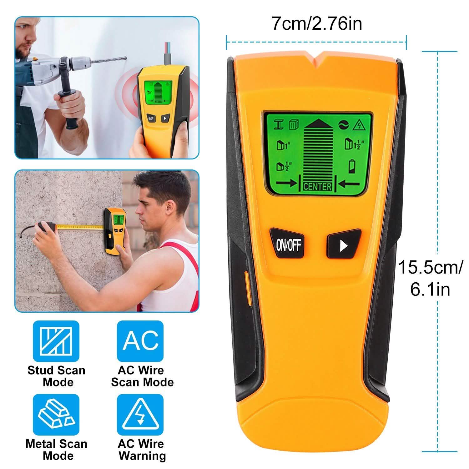 Stud Center Finder Wall Scanner AC Live Wire Detector with LCD Display DailySale