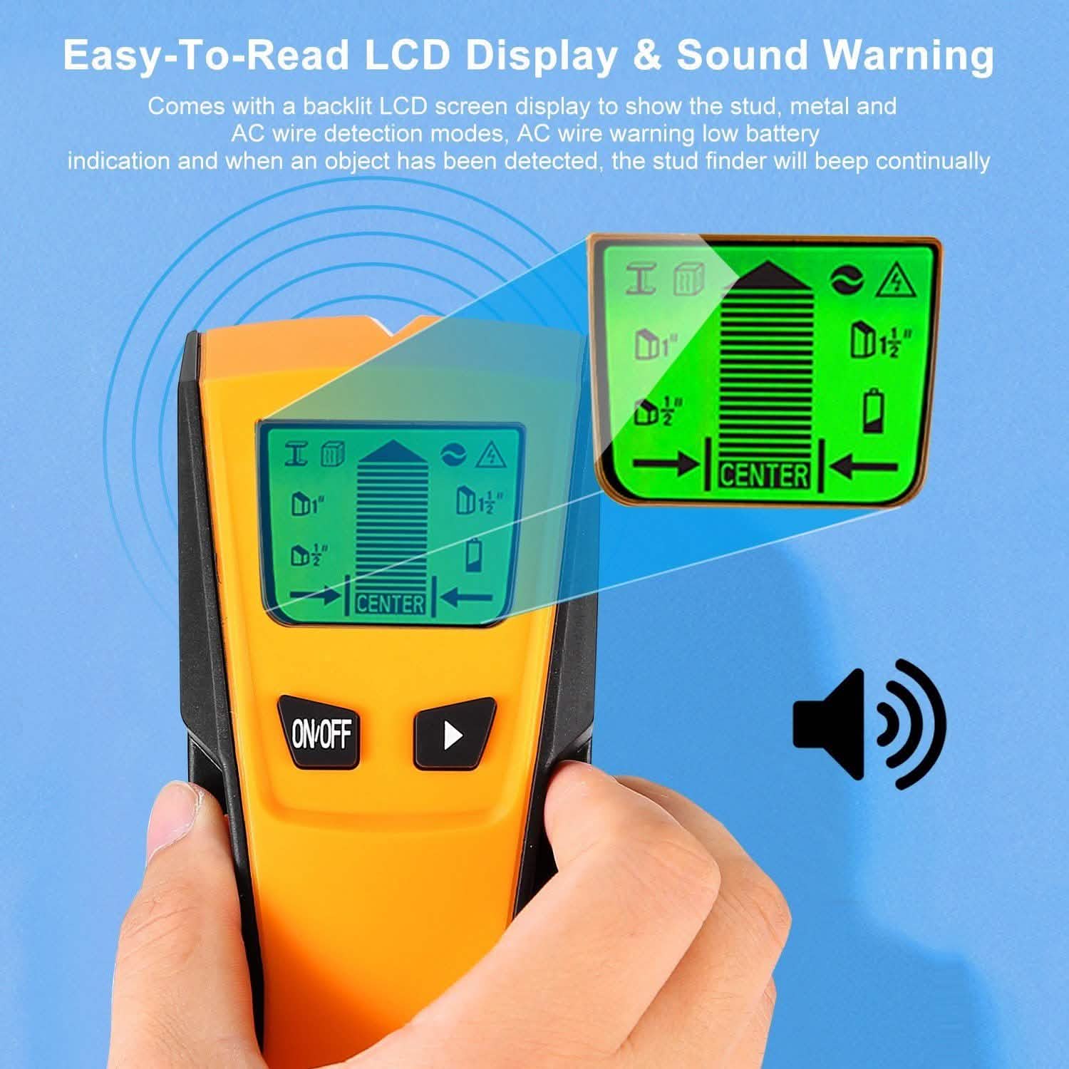 Stud Center Finder Wall Scanner AC Live Wire Detector with LCD Display DailySale