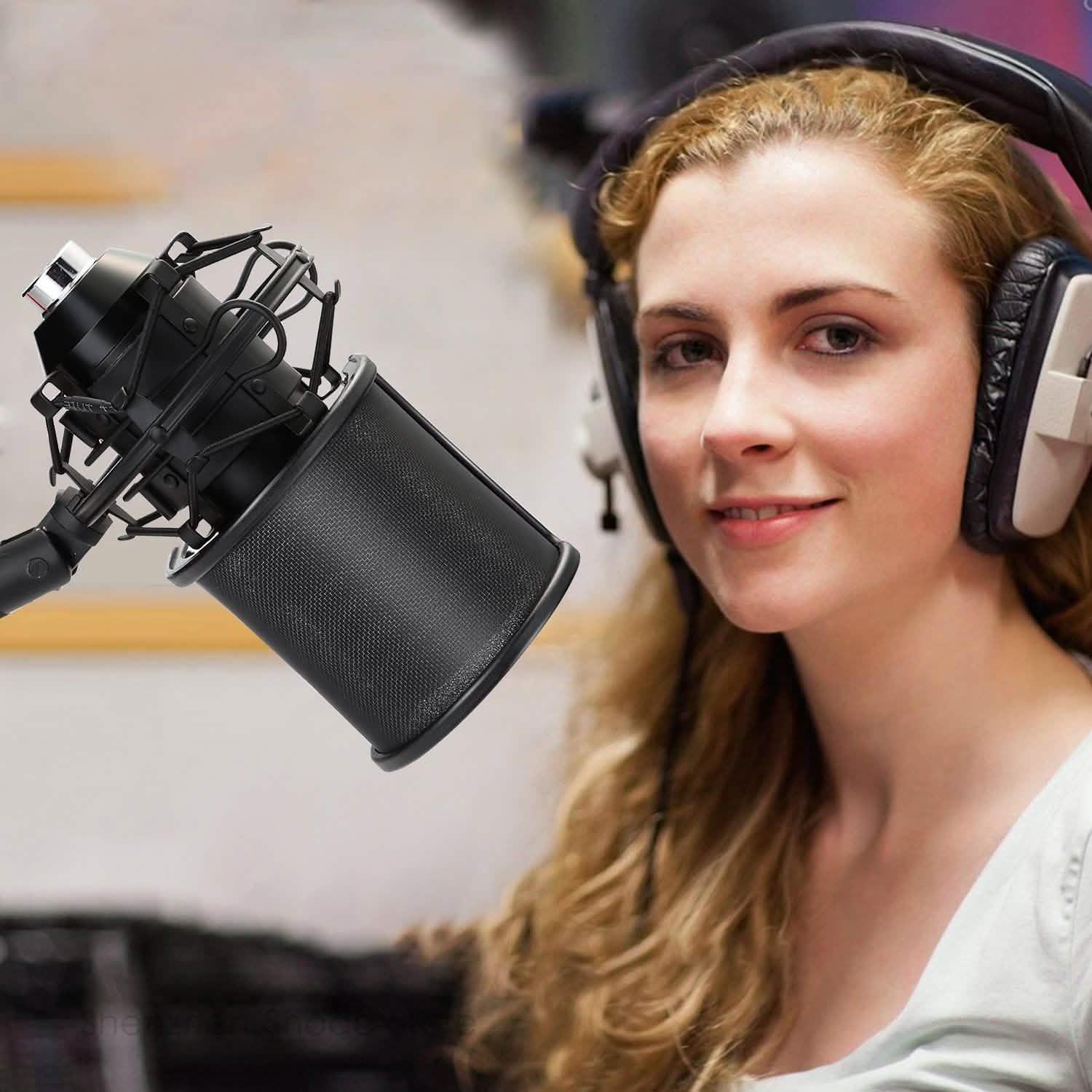Studio Microphone Pop 3 Filter Layers Windscreen Shield Cover Mesh DailySale