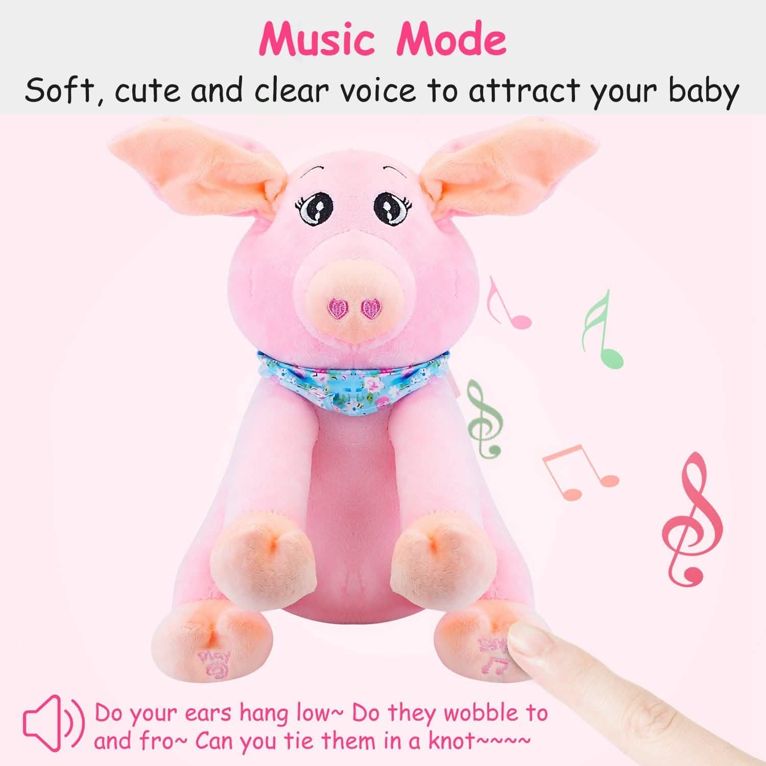 Stuffed Plush Pig Doll Pick-a-Boo Animated Toy DailySale