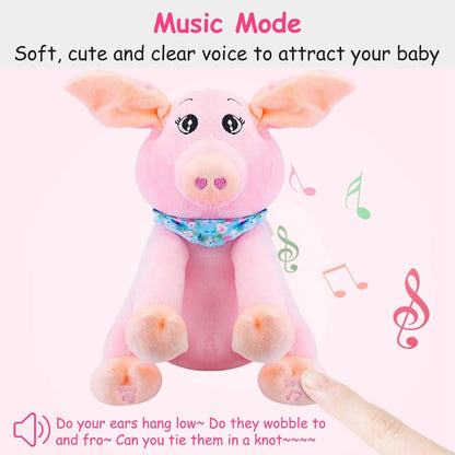 Stuffed Plush Pig Doll Pick-a-Boo Animated Toy DailySale